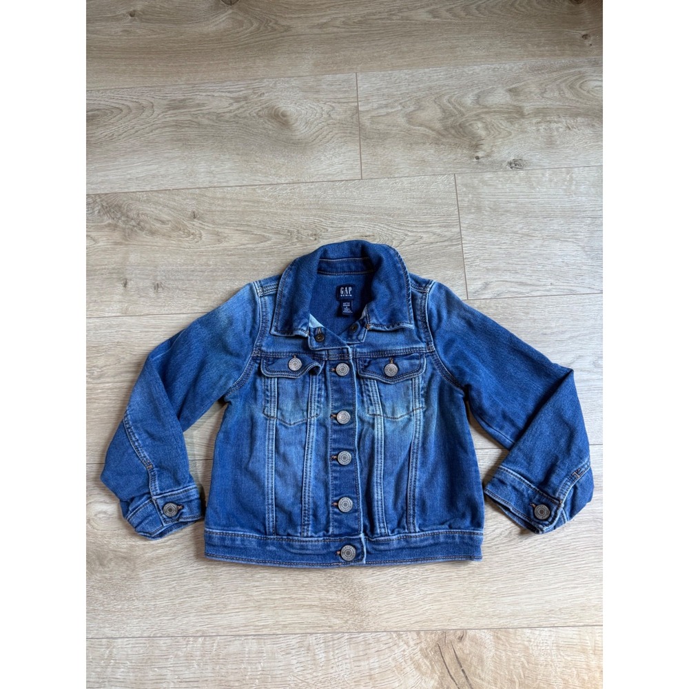 Kids Girls GAP denim jean jacket stretch snap buttons size 5 years